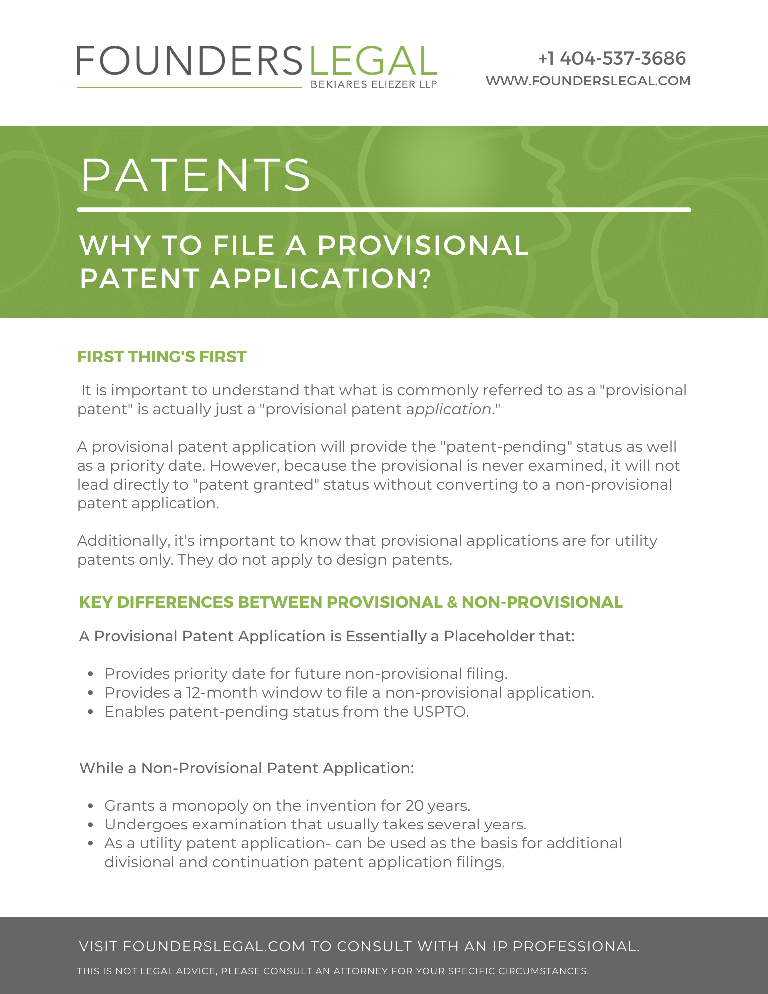 Reasons to File a Provisional Patent Application Guide - Page 01