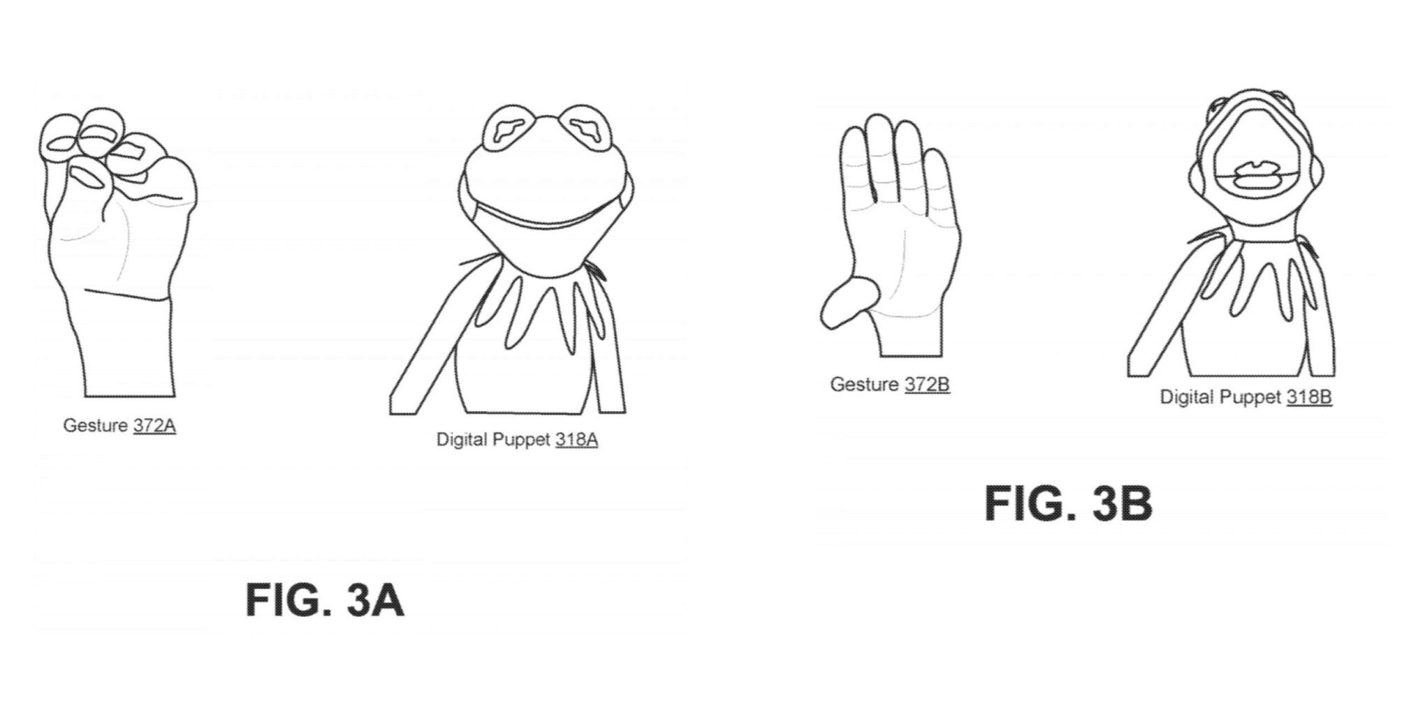 Disney's Digital Puppet Patent: Figure 3A & 3B