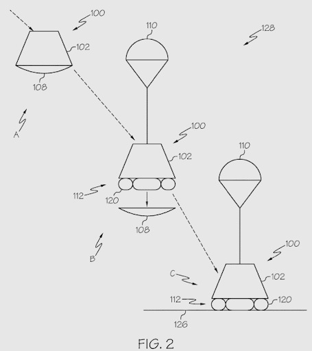 102721 BOEING PATENT Spacecraft landing and recovery inflation system