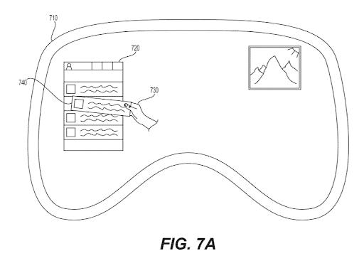 Facebook Patent Suggestion of content within augmented-reality environments