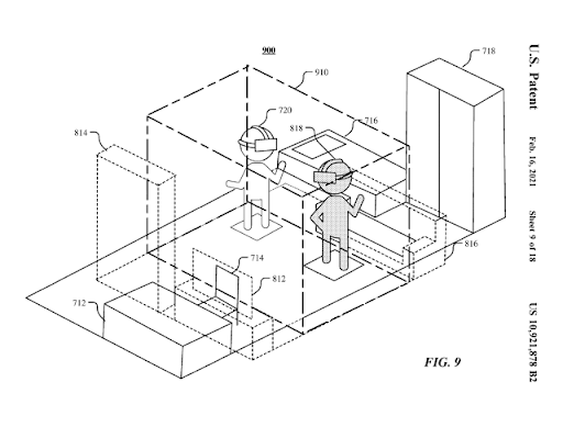 Facebook Patent Virtual spaces, mixed reality spaces, and combined mixed reality spaces for improved interaction and collaboration