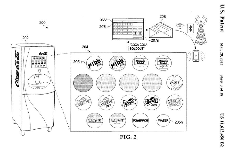 Interesting Patents Coca-Cola Proactive Dispenser To Operator Mobile Alert System art2